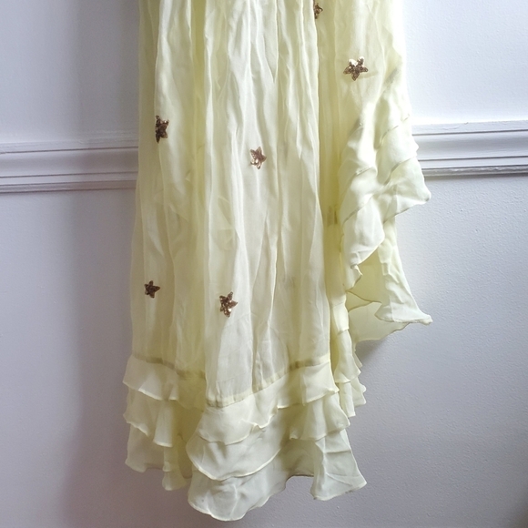 Rococo Sand Astral Gold Star Sleeveless High Low Wrap Dress NWT Size Small - Picture 14 of 17